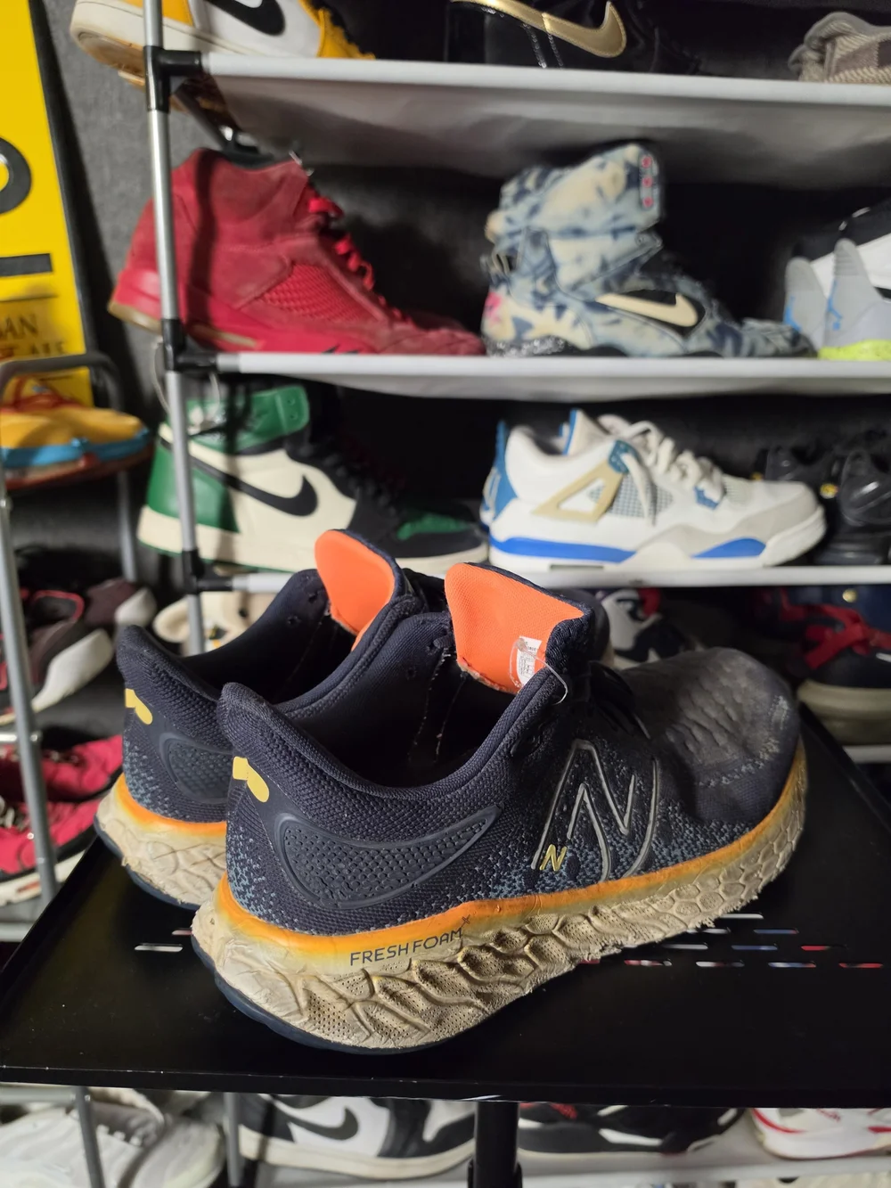 🔥 New Balance Men Size 13 EE Fresh Foam X 1080 Navy Running Shoes Orange Accent